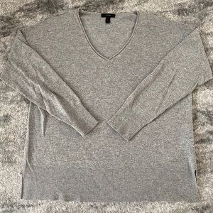 JCrew gray wool v-neck sweater, Large